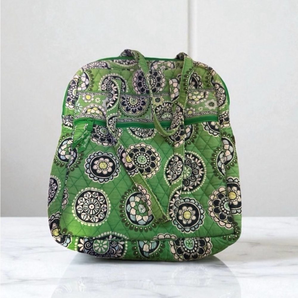 Vera Bradley "Cupcakes Green" Patterned Tote Retired GUC